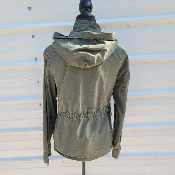 New Look Womens Army Green Anorak Hooded Parka Coat Large - Picture 10 of 12